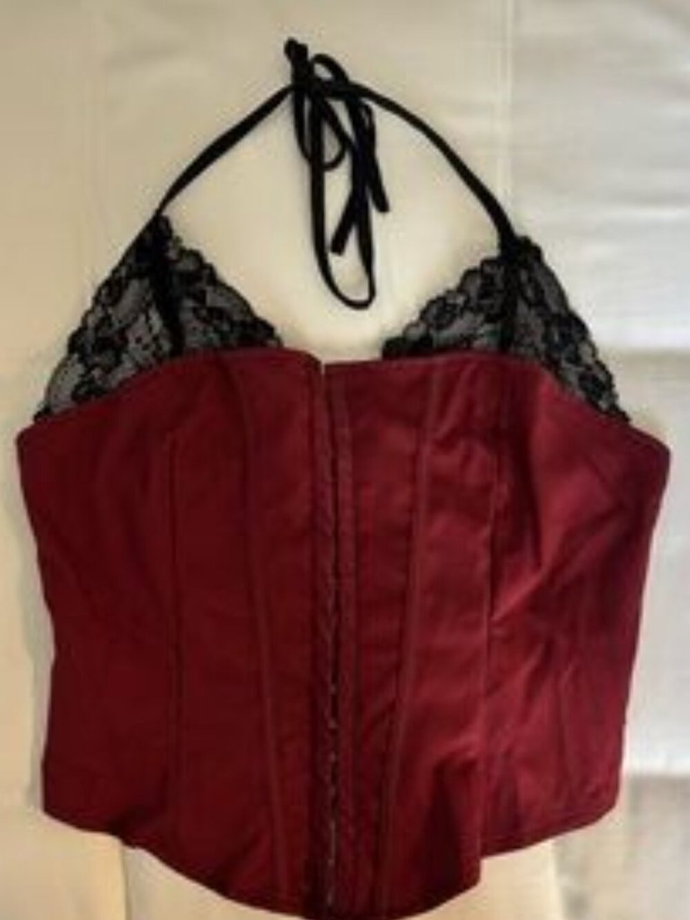 Black Lace Halter Corset Top